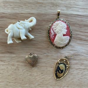 Vintage Antique Jewelry Pendants, 4